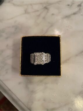 14k white gold natural diamond ring